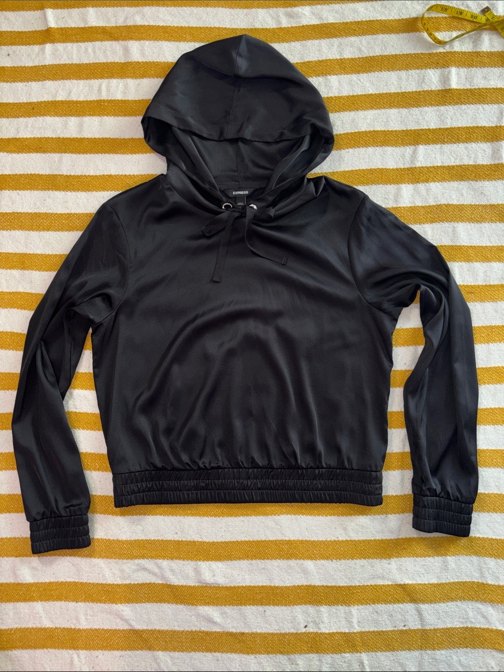 Black Silky Pullover Hoodie